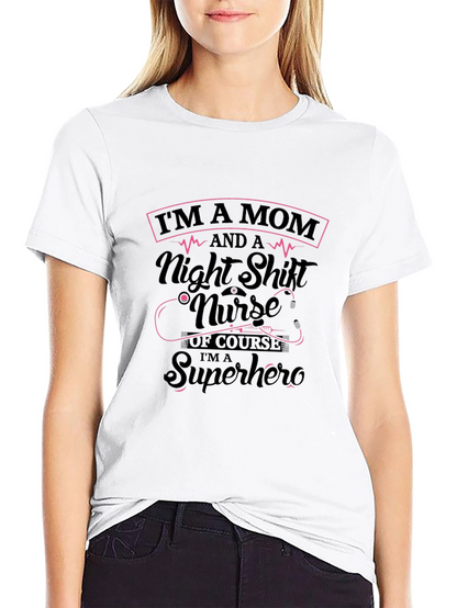 Mom Nurse Superhero Black T-Shirt