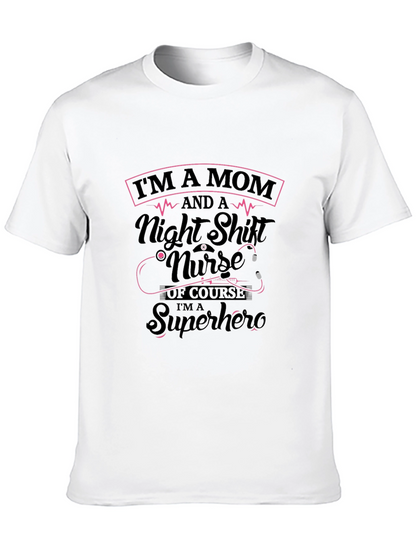 Mom Nurse Superhero Black T-Shirt