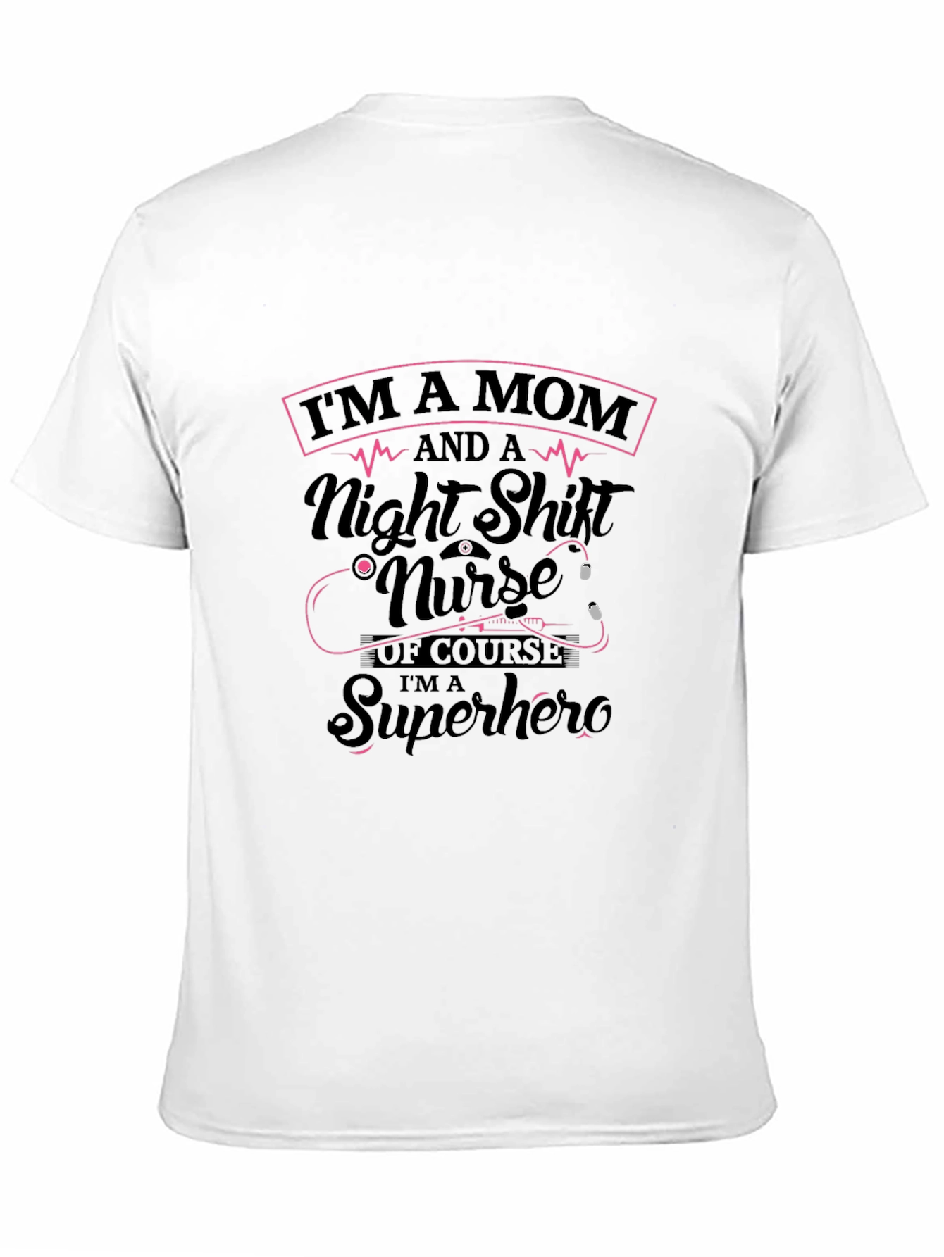 Mom Nurse Superhero Black T-Shirt