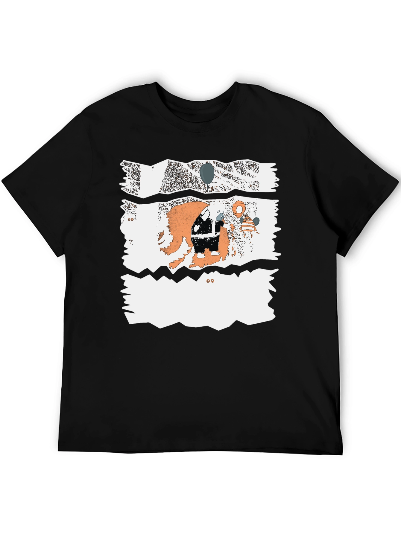 Unique Graphic Print Black Cotton Blend Casual T-Shirt
