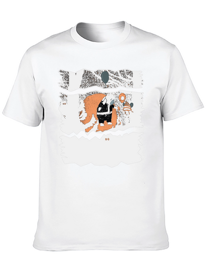 Unique Graphic Print Black Cotton Blend Casual T-Shirt