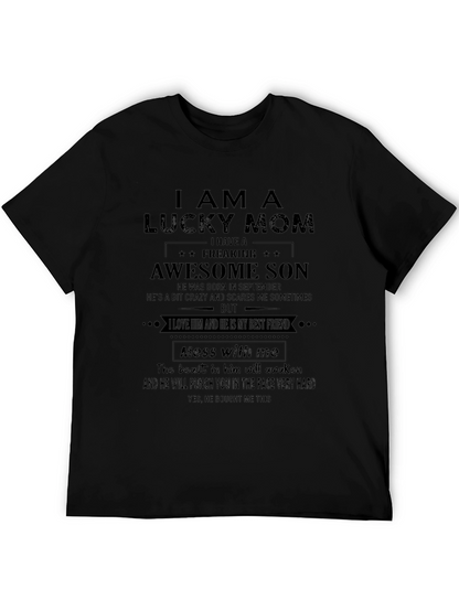 Lucky Mom T-Shirt - Awesome Son Design