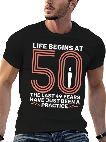 Life Begins at 50 Birthday T-Shirt