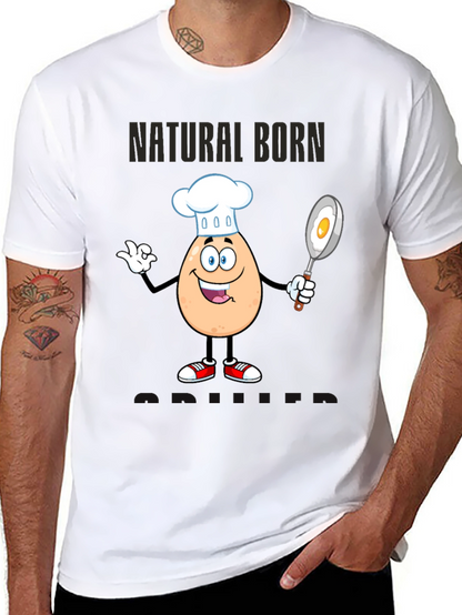 Natural Born Griller Funny Chef T-Shirt
