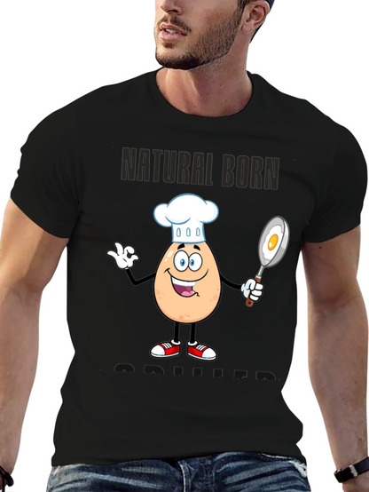 Natural Born Griller Funny Chef T-Shirt