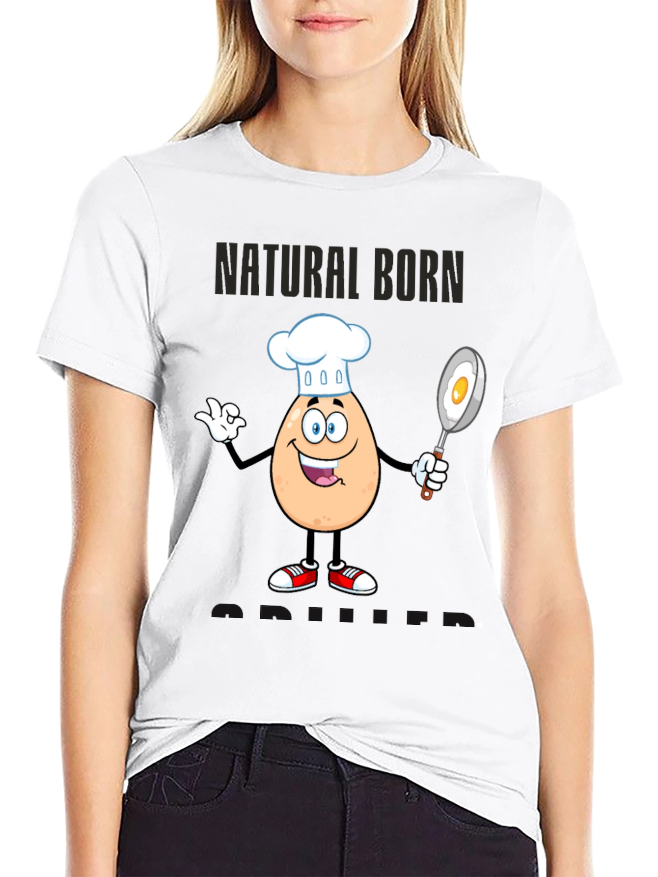 Natural Born Griller Funny Chef T-Shirt