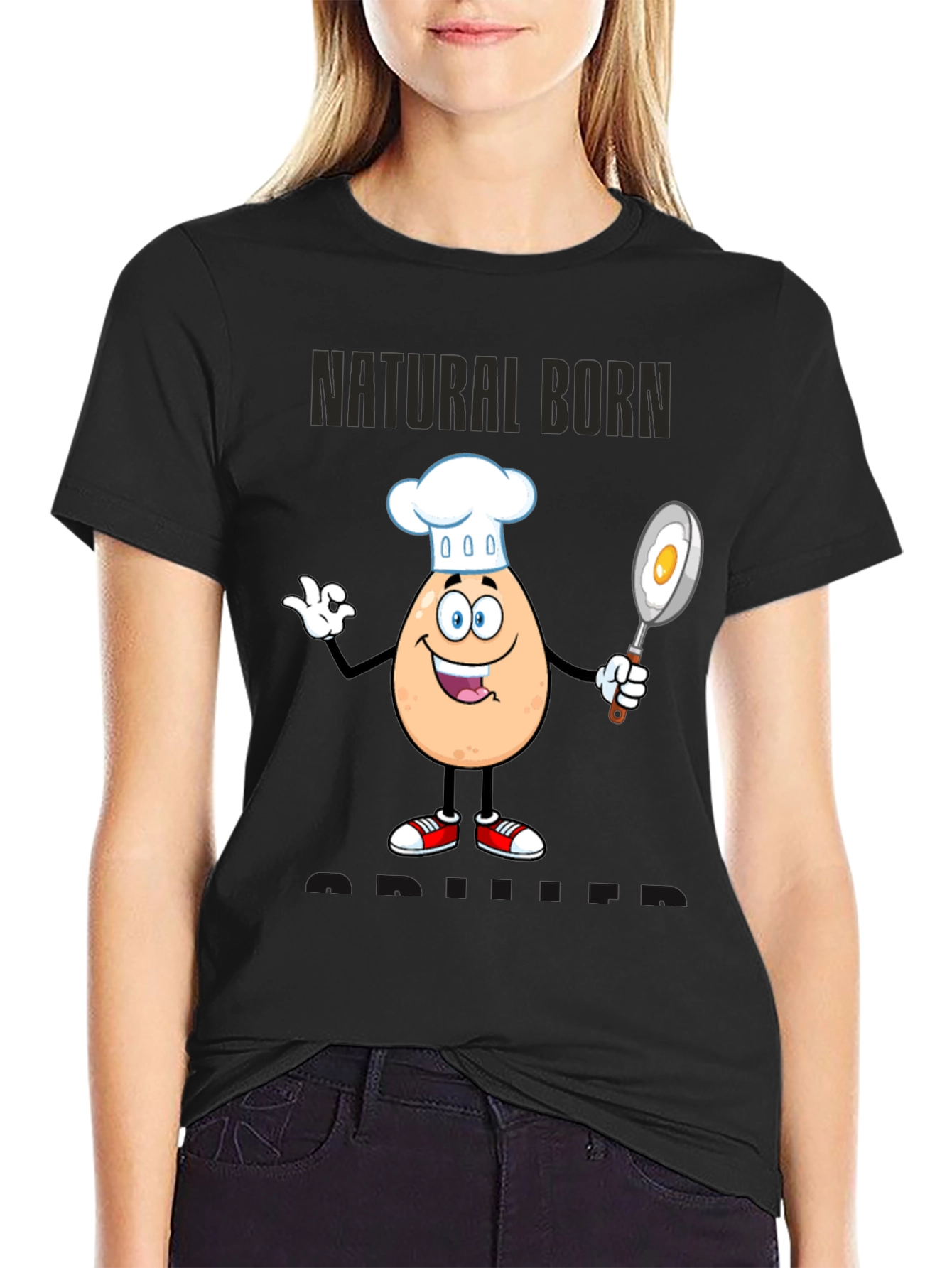 Natural Born Griller Funny Chef T-Shirt