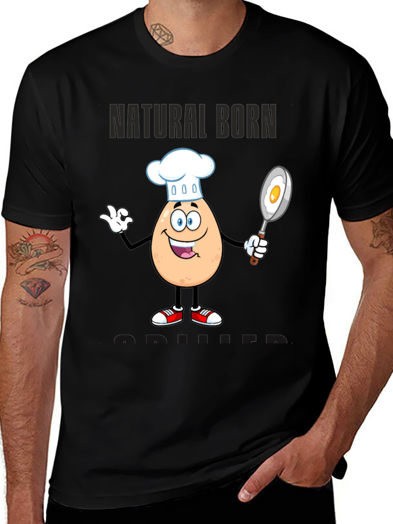 Natural Born Griller Funny Chef T-Shirt