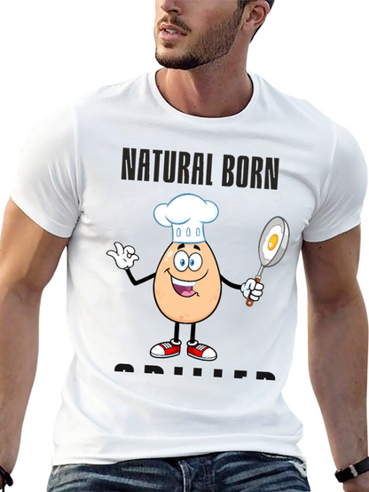 Natural Born Griller Funny Chef T-Shirt