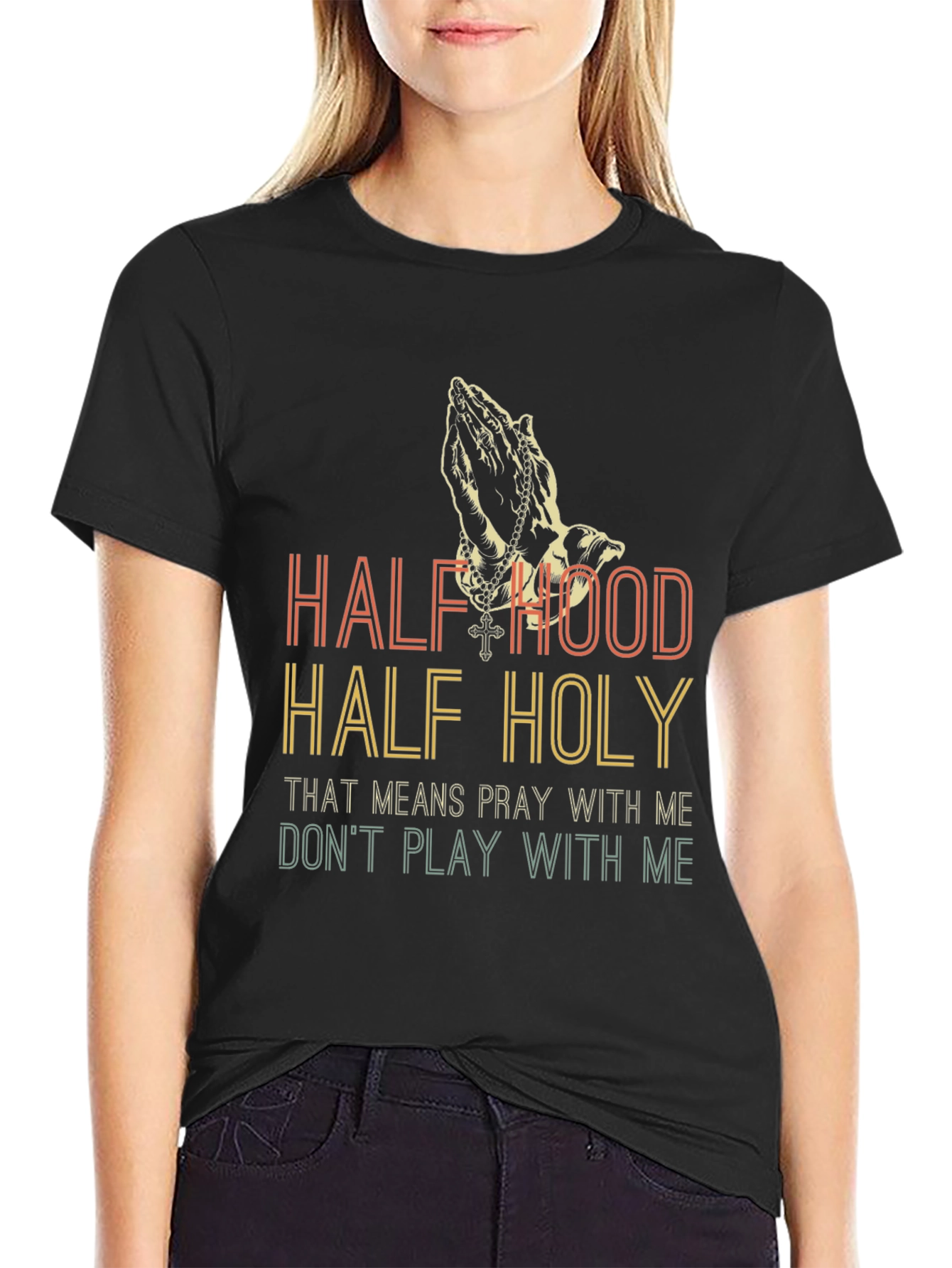 Half Hood Half Holy Graphic Tee