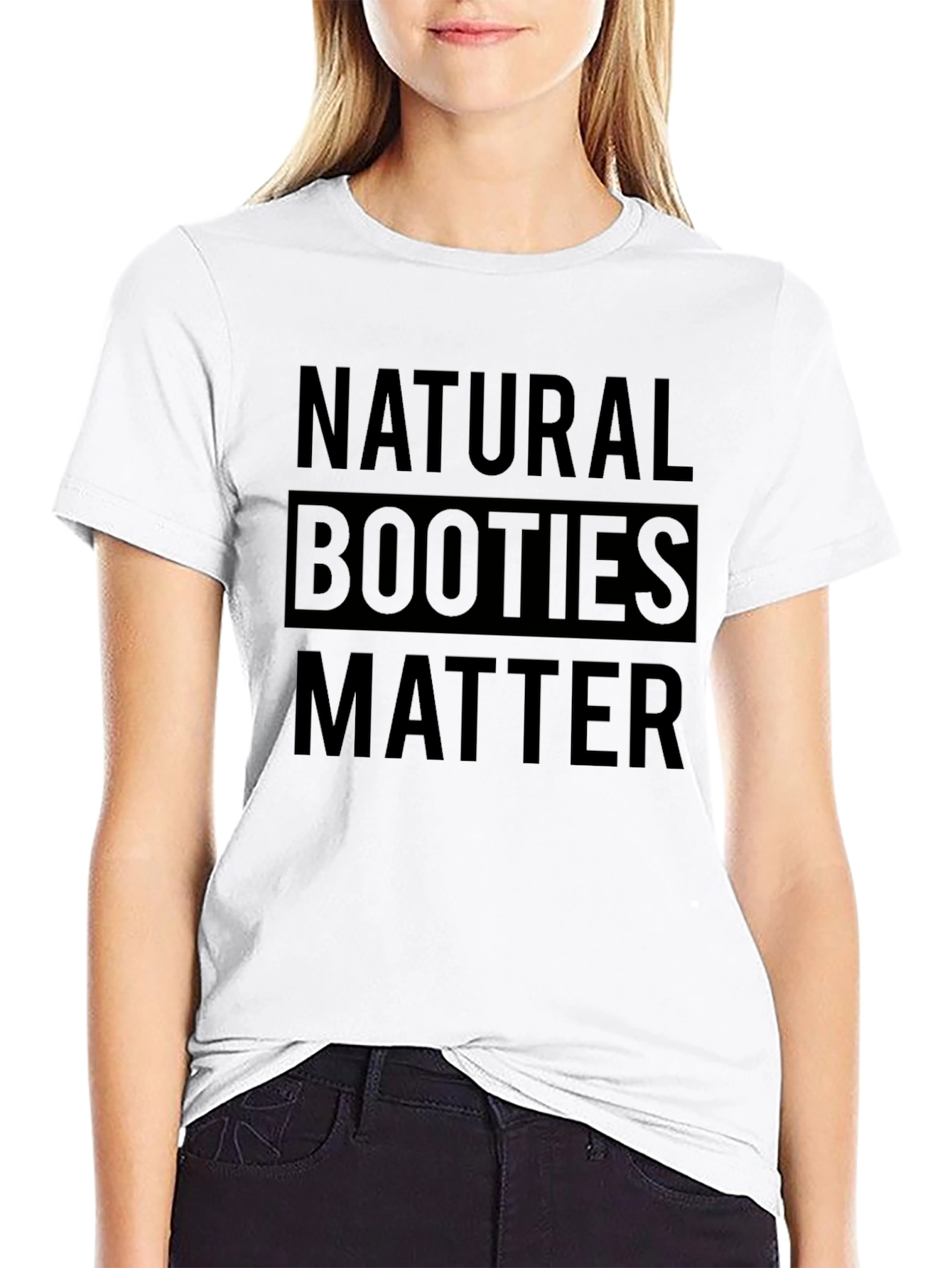 Natural Booties Matter Graphic T-Shirt - Black