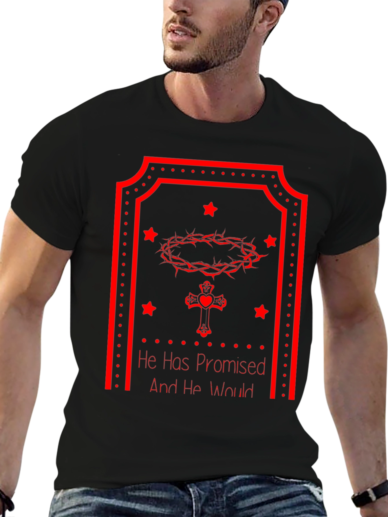 Faith-Inspired Tee: He Has Promised - Christian Graphic T-Shirt