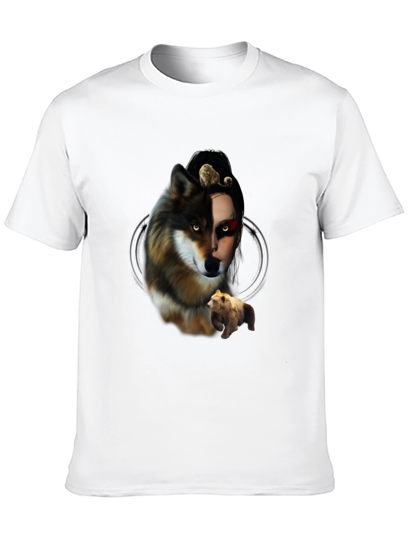 Wolf & Bear T-Shirt - Nature Inspired Graphic Tee