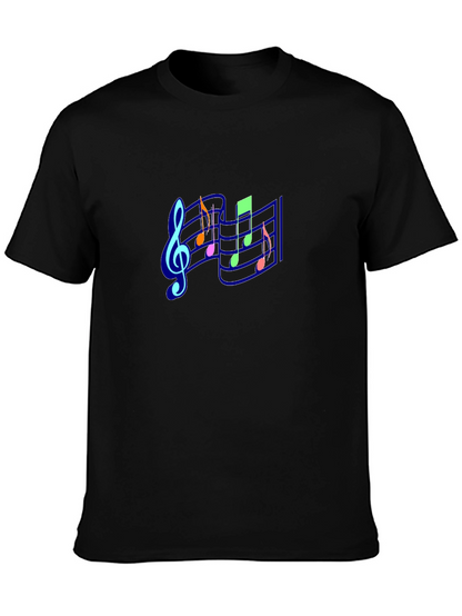 Musical Notes Black T-Shirt
