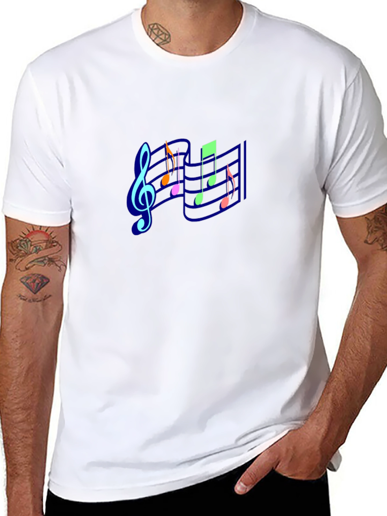 Musical Notes Black T-Shirt