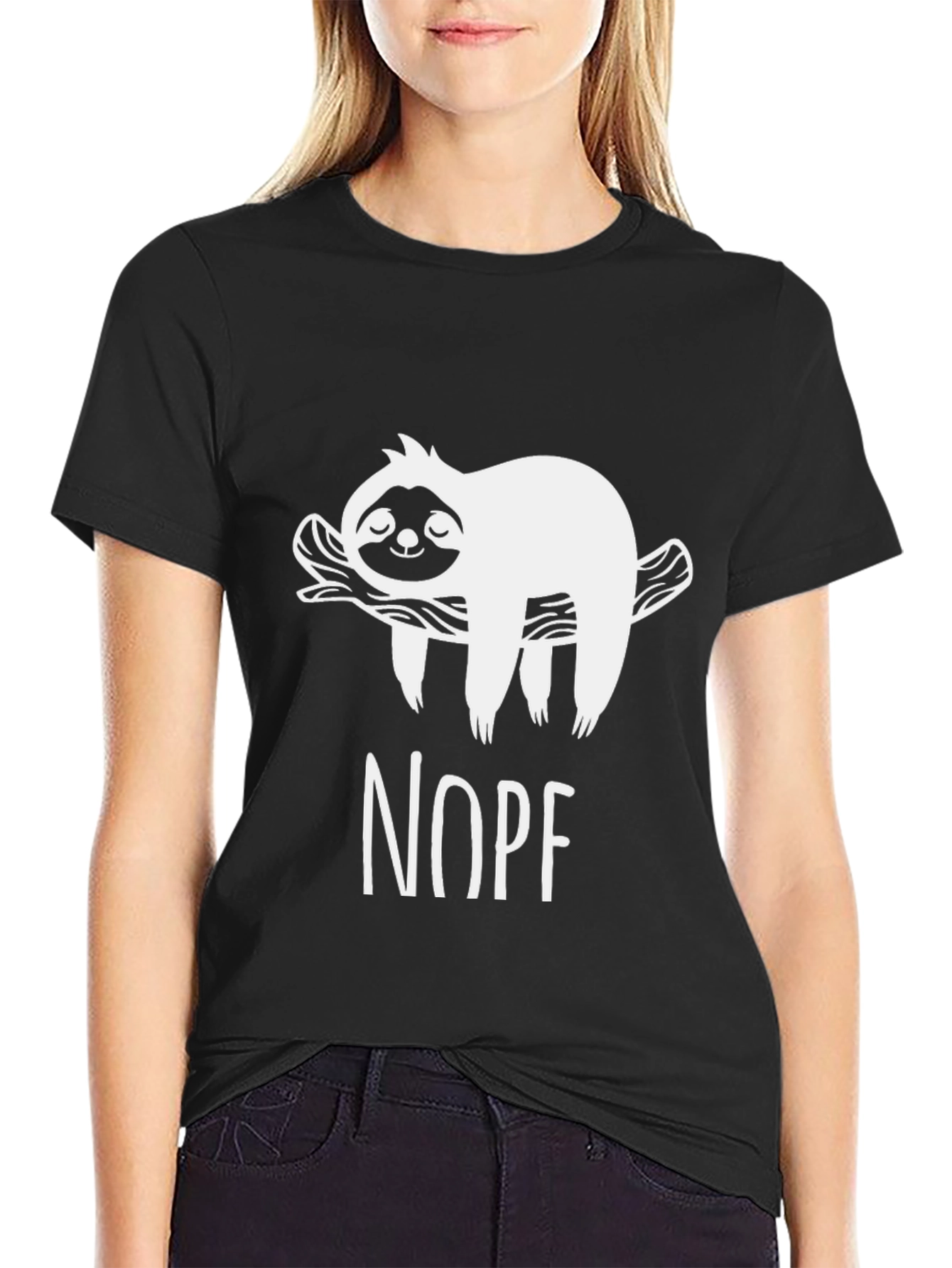 Nope Sloth Graphic T-Shirt - Funny Casual Tee