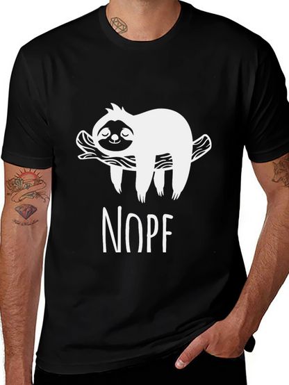 Nope Sloth Graphic T-Shirt - Funny Casual Tee