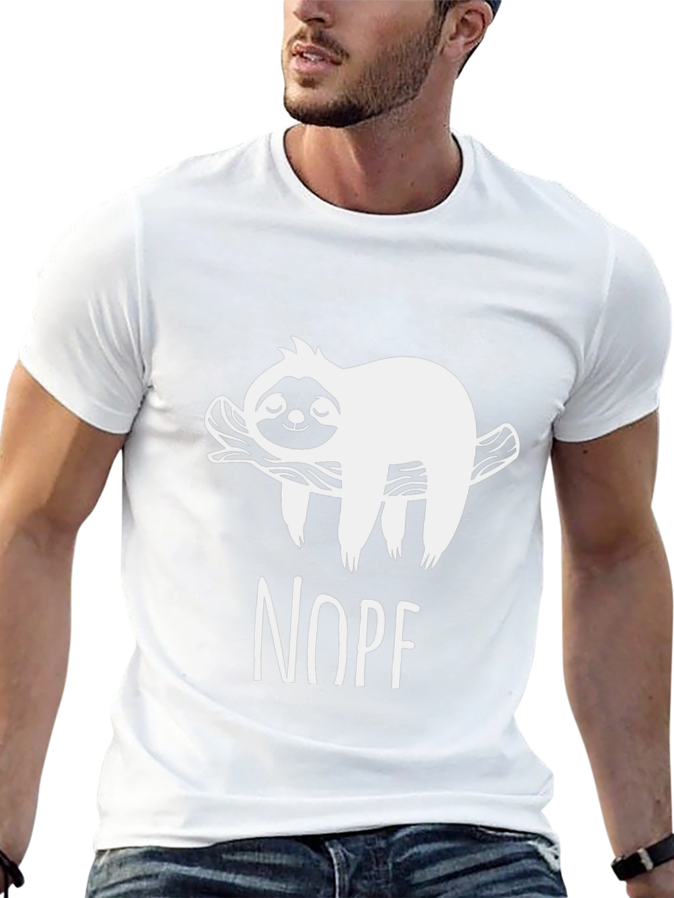 Nope Sloth Graphic T-Shirt - Funny Casual Tee