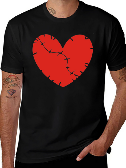 Mended Heart Graphic Tee - Black Cotton Comfort