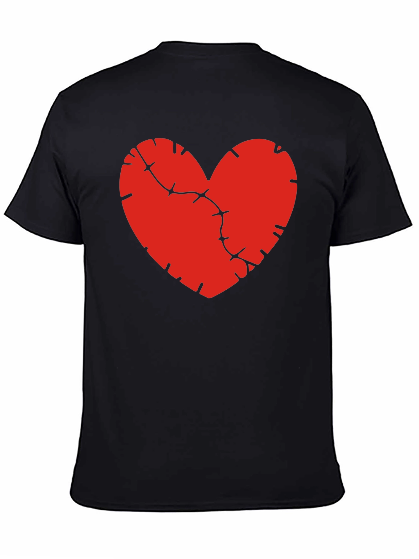 Mended Heart Graphic Tee - Black Cotton Comfort