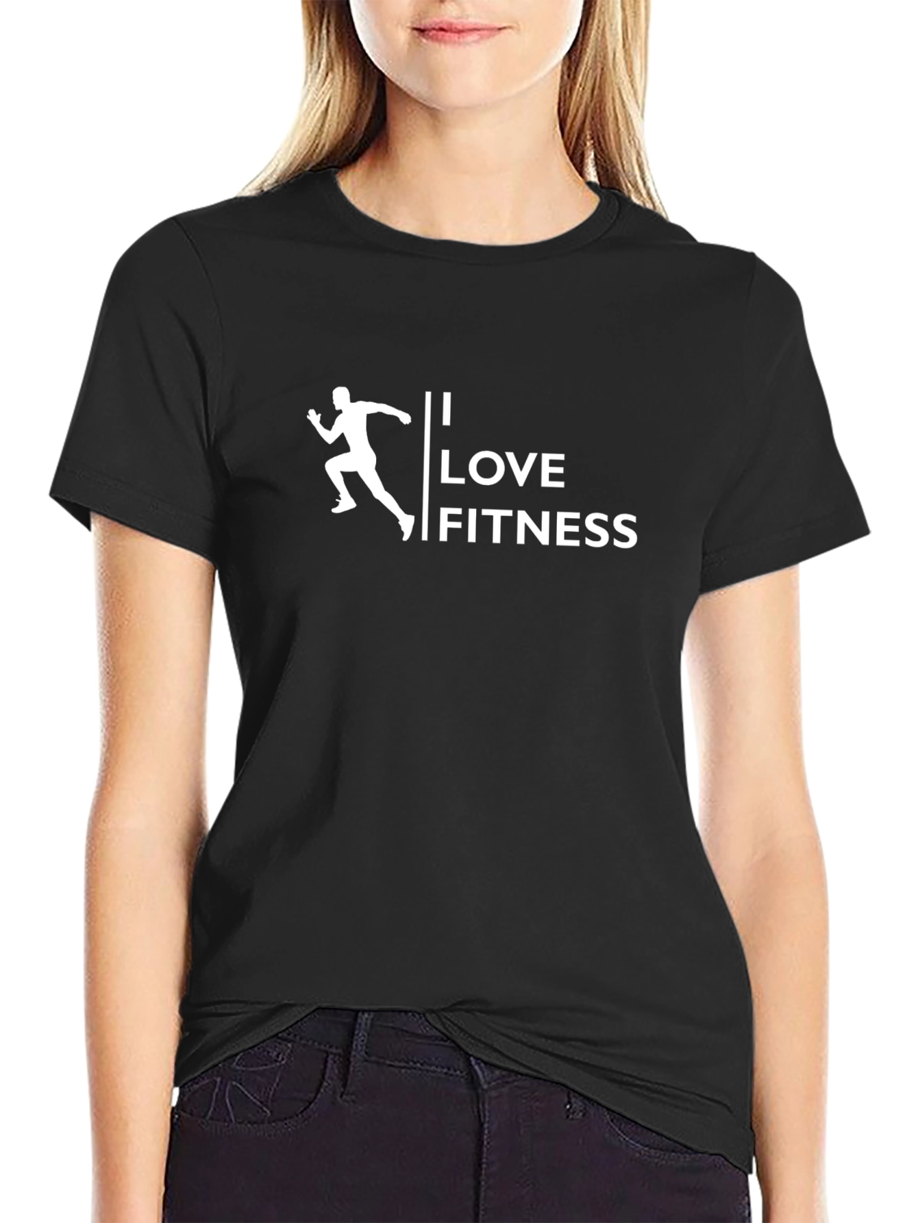 I Love Fitness Black Graphic Tee