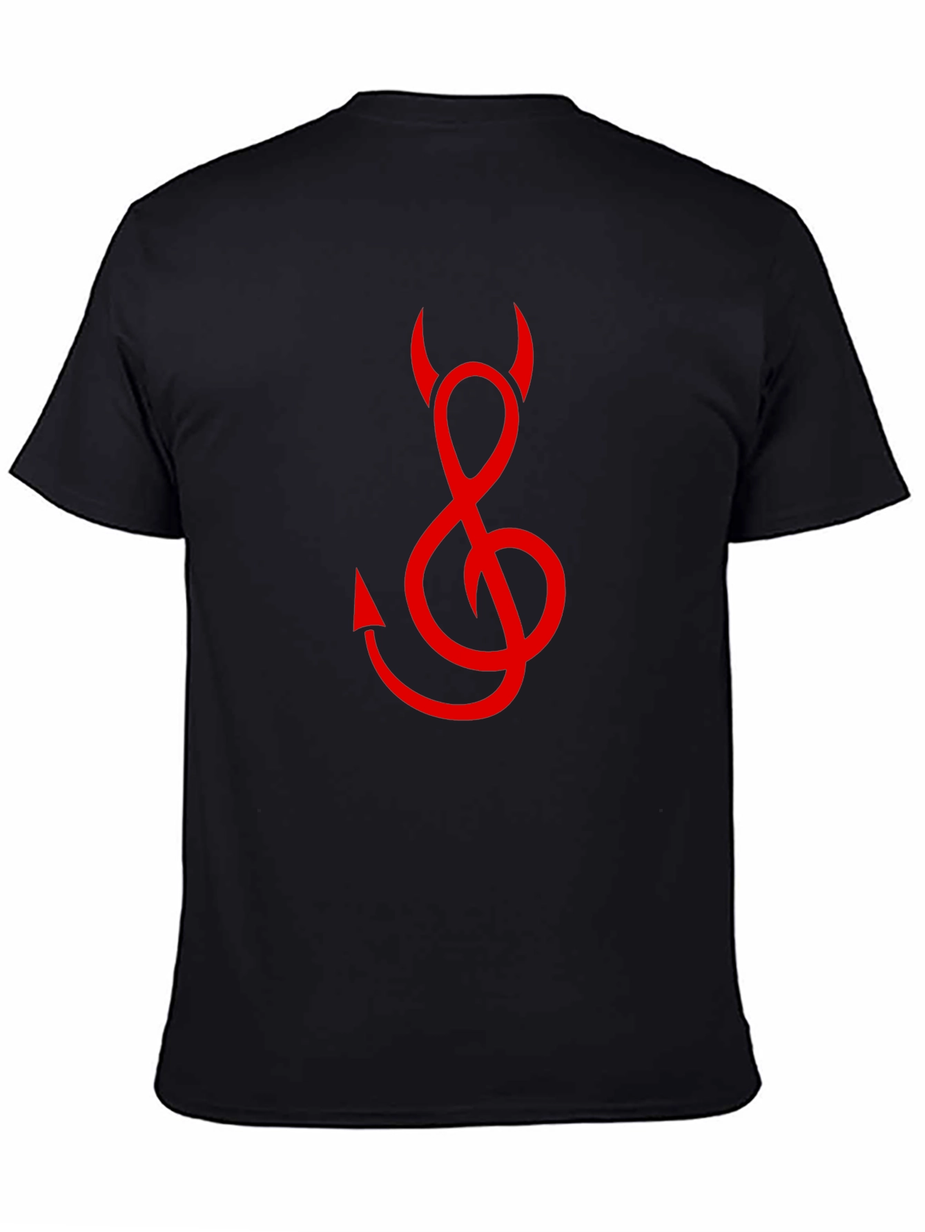 Devil Treble Clef Graphic Tee - Black Cotton