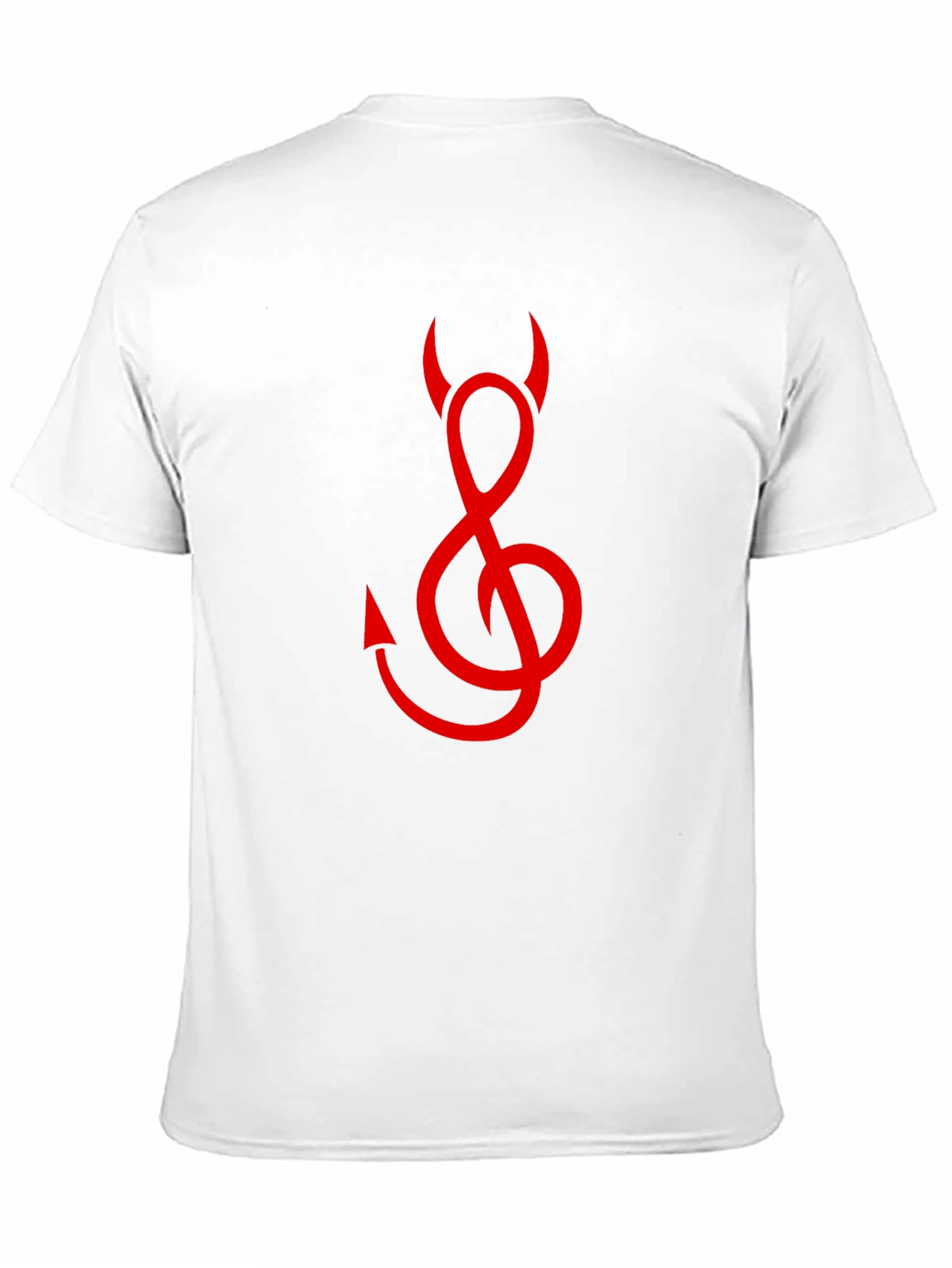 Devil Treble Clef Graphic Tee - Black Cotton