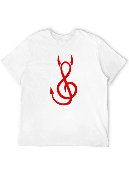 Devil Treble Clef Graphic Tee - Black Cotton