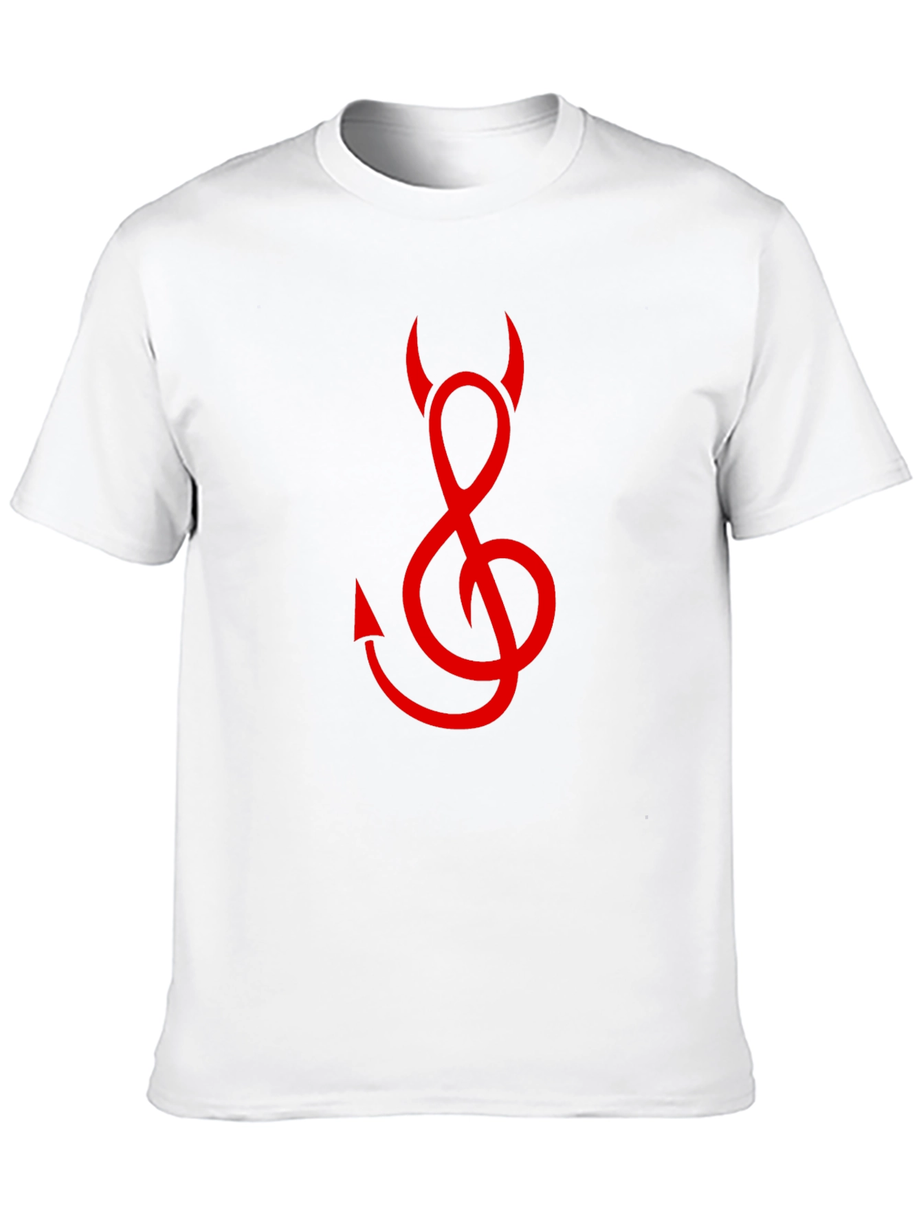 Devil Treble Clef Graphic Tee - Black Cotton