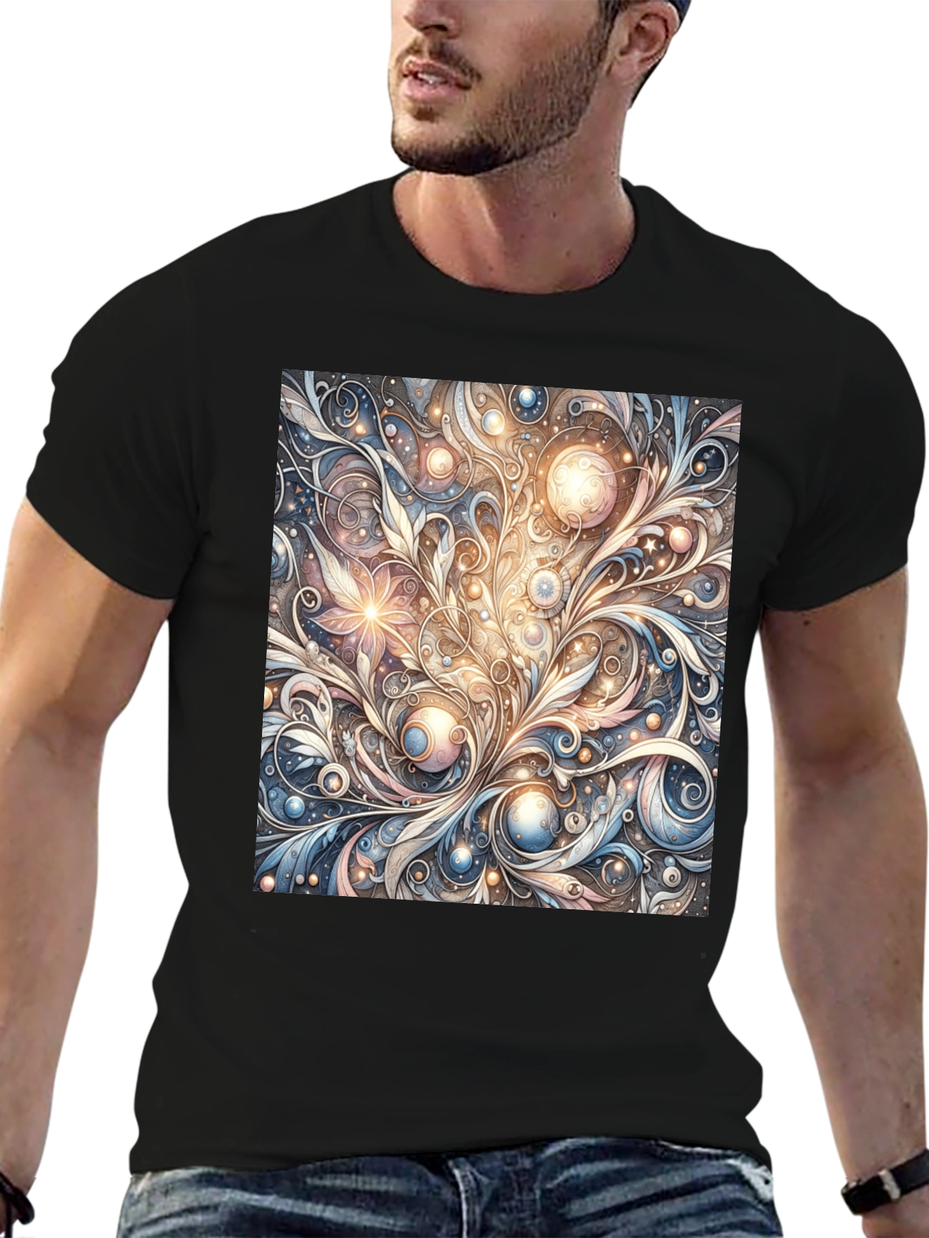 Art Nouveau Swirl T-Shirt: Unique Pattern Tee