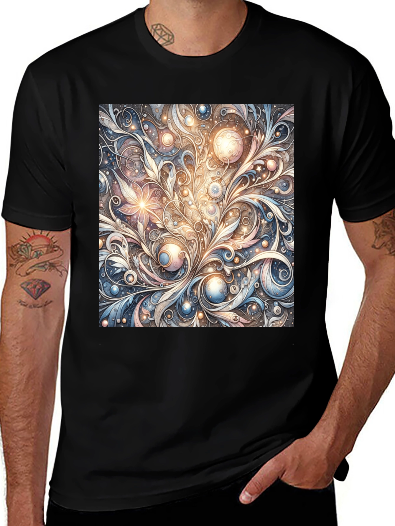 Art Nouveau Swirl T-Shirt: Unique Pattern Tee