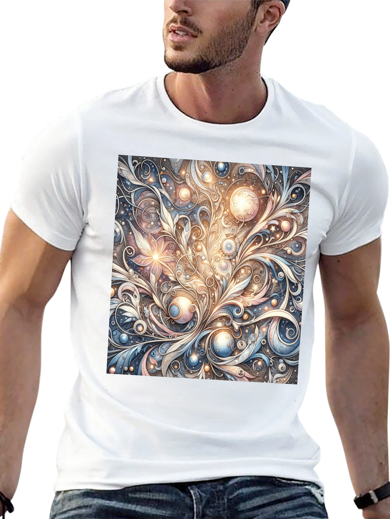 Art Nouveau Swirl T-Shirt: Unique Pattern Tee