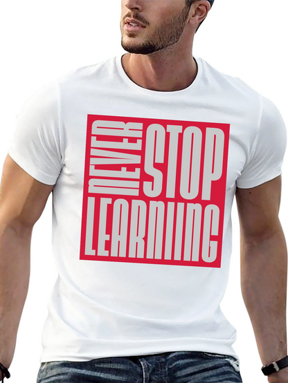 Never Stop Learning Graphic Tee - Black