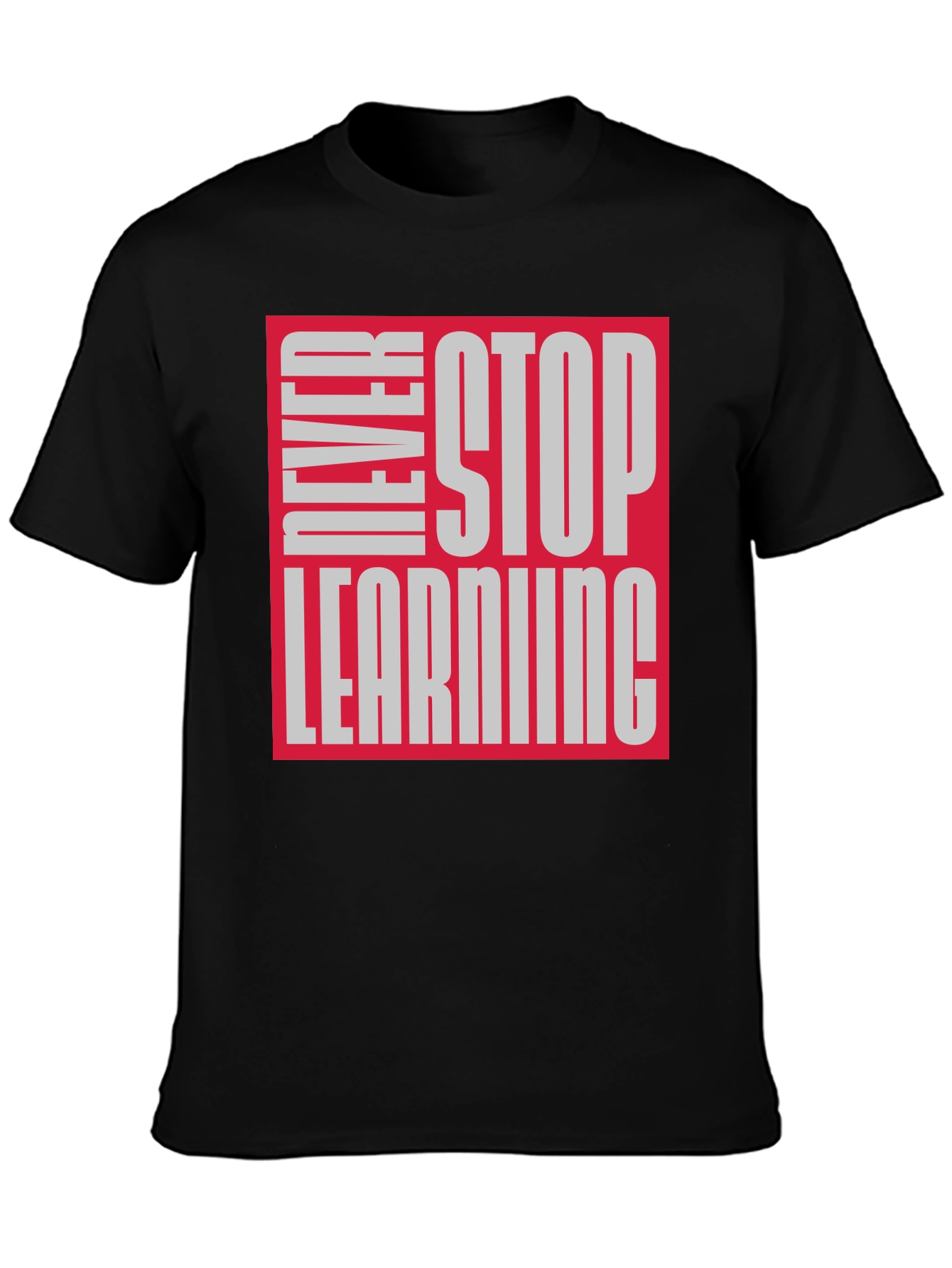 Never Stop Learning Graphic Tee - Black