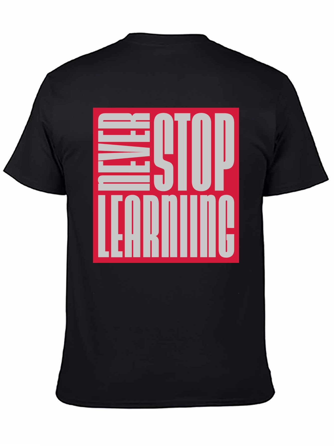 Never Stop Learning Graphic Tee - Black