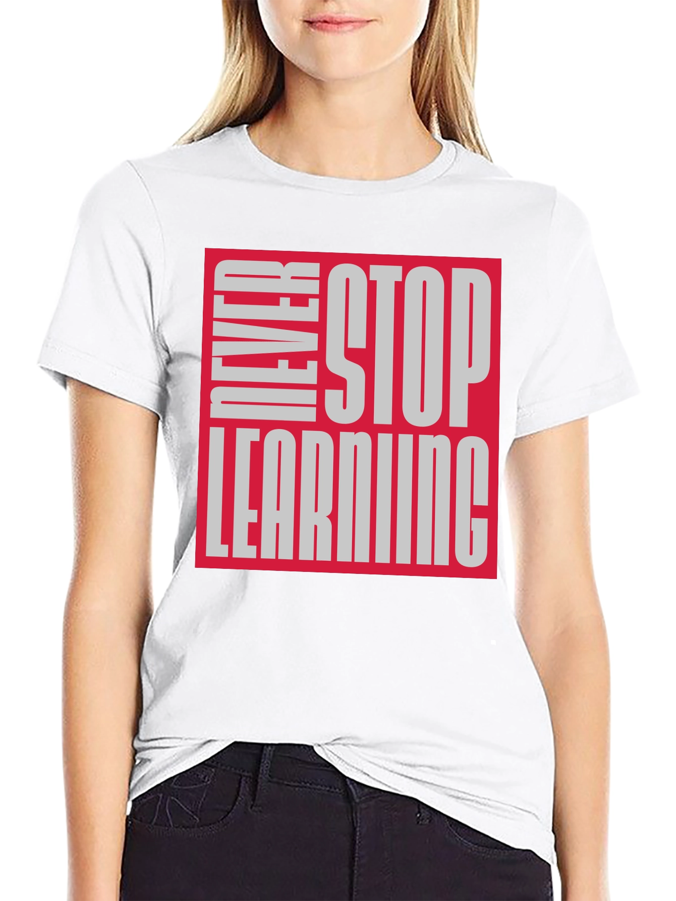 Never Stop Learning Graphic Tee - Black