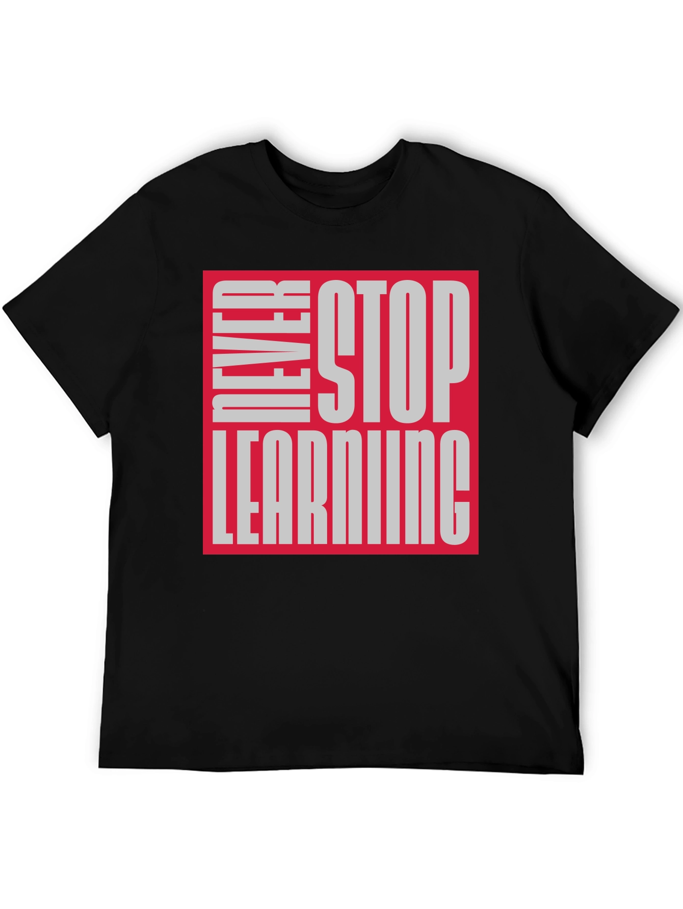 Never Stop Learning Graphic Tee - Black