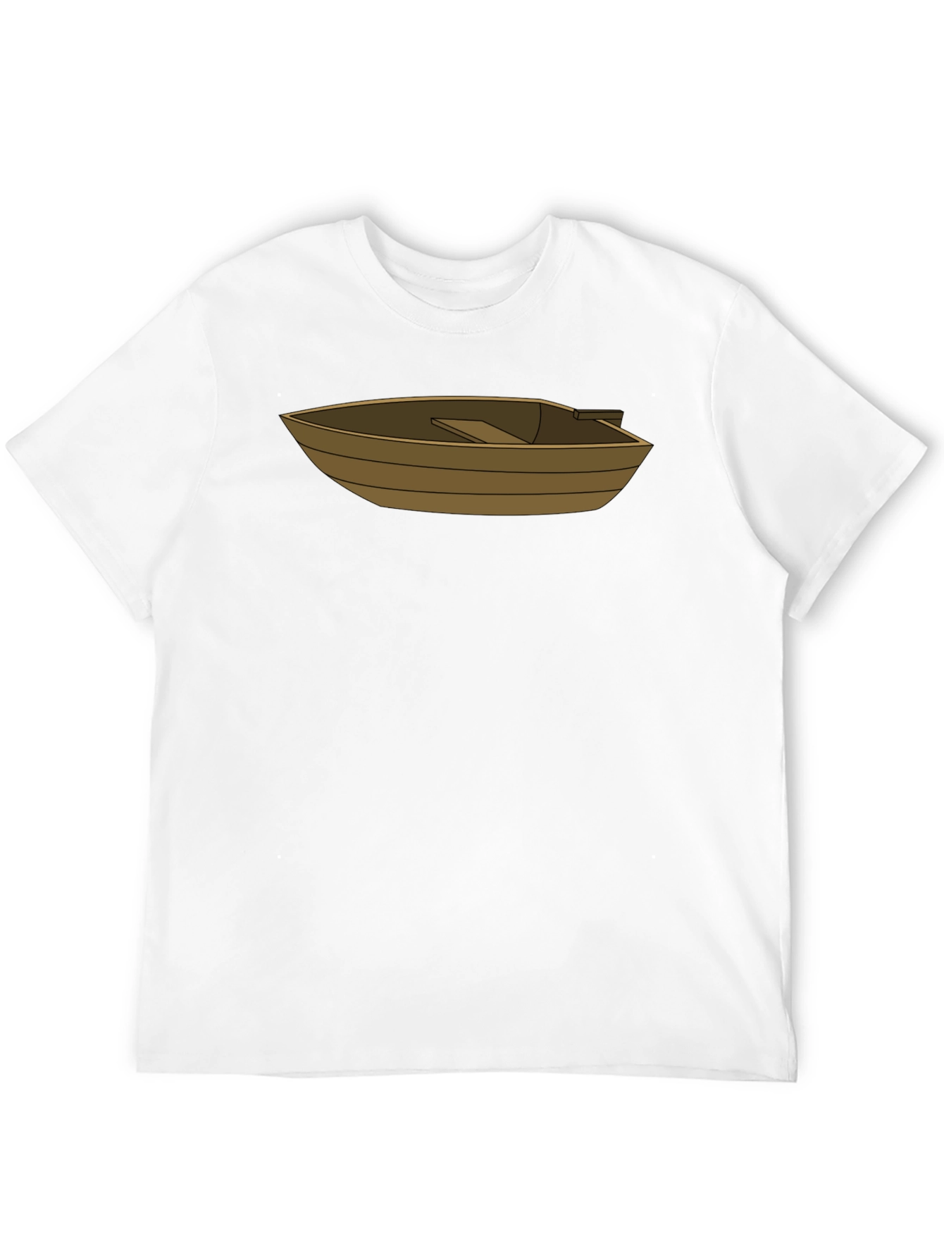 Cartoon Boat Graphic Tee - Casual Black T-Shirt