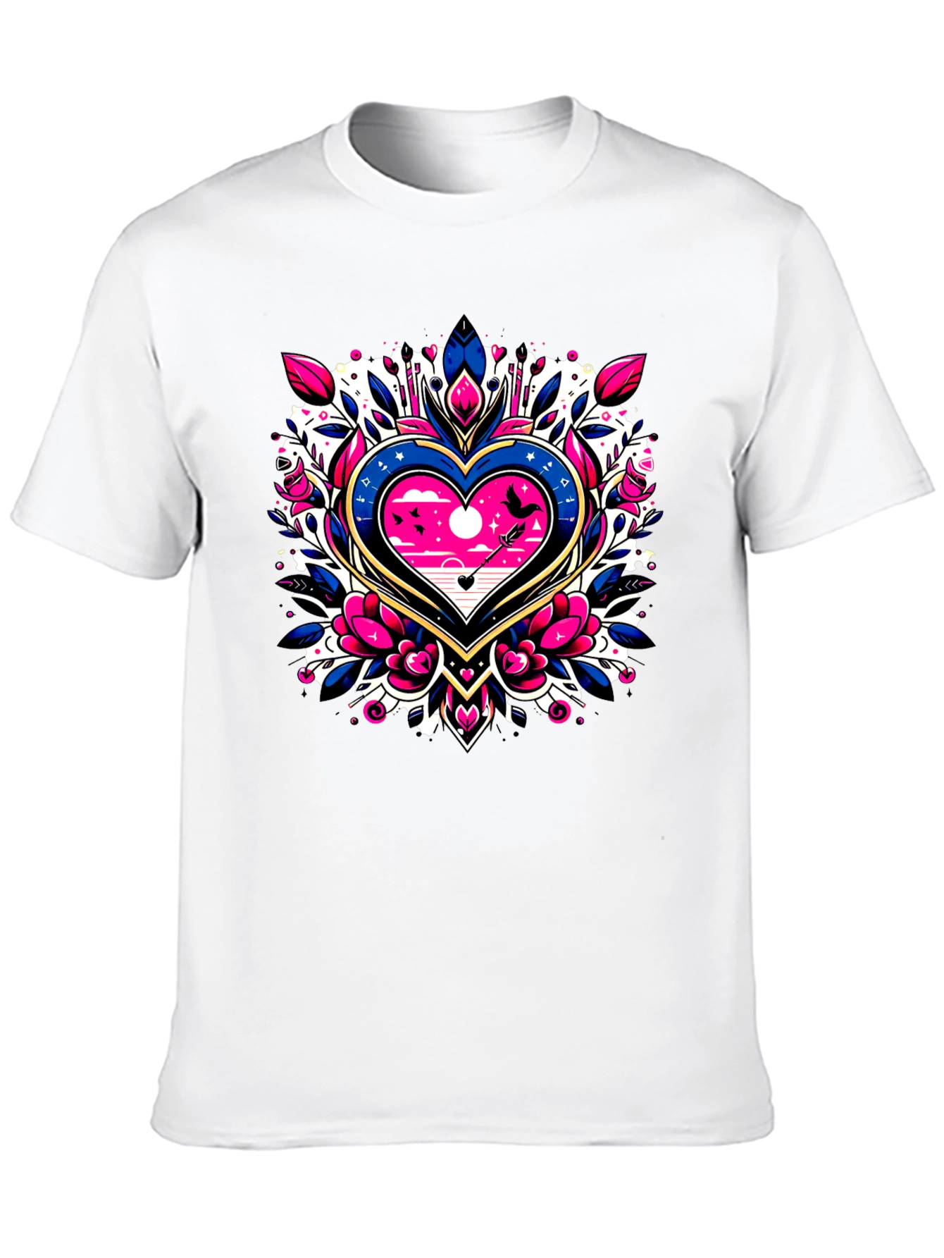 Heart & Arrow Graphic Tee - Stylish Black T-Shirt