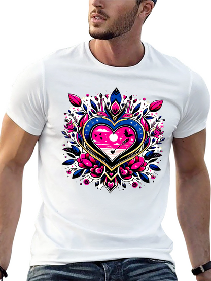 Heart & Arrow Graphic Tee - Stylish Black T-Shirt