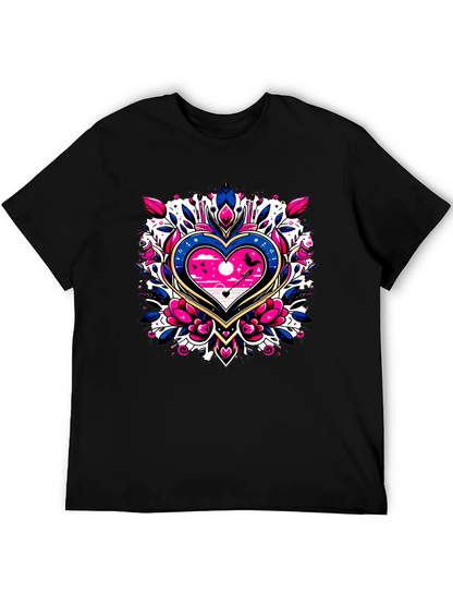 Heart & Arrow Graphic Tee - Stylish Black T-Shirt