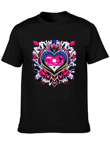 Heart & Arrow Graphic Tee - Stylish Black T-Shirt