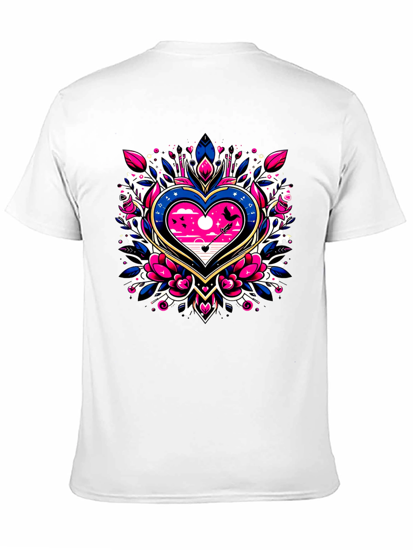 Heart & Arrow Graphic Tee - Stylish Black T-Shirt