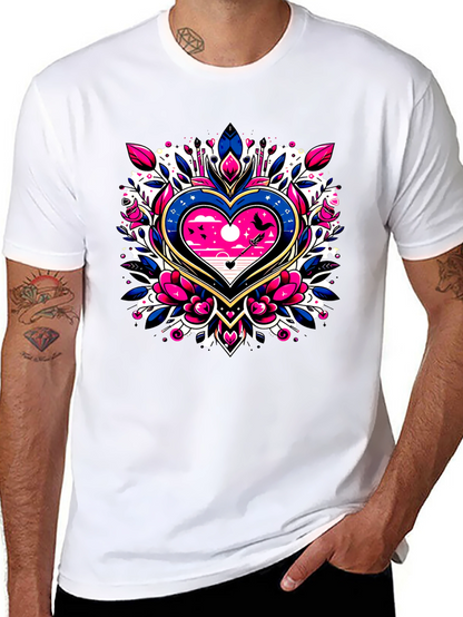 Heart & Arrow Graphic Tee - Stylish Black T-Shirt