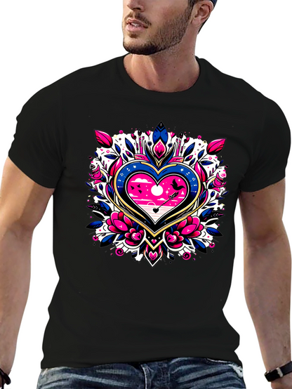 Heart & Arrow Graphic Tee - Stylish Black T-Shirt