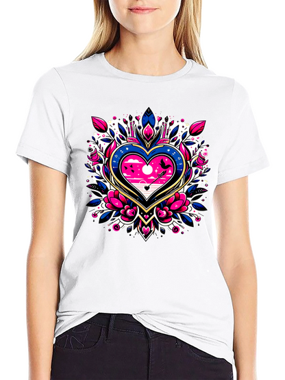 Heart & Arrow Graphic Tee - Stylish Black T-Shirt