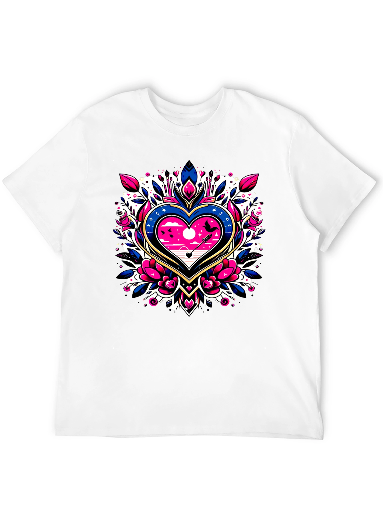 Heart & Arrow Graphic Tee - Stylish Black T-Shirt