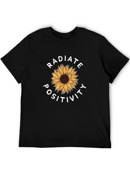 Radiate Positivity Sunflower Graphic Tee - Black