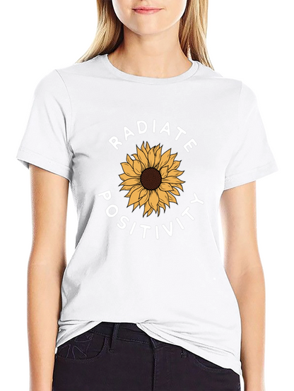 Radiate Positivity Sunflower Graphic Tee - Black