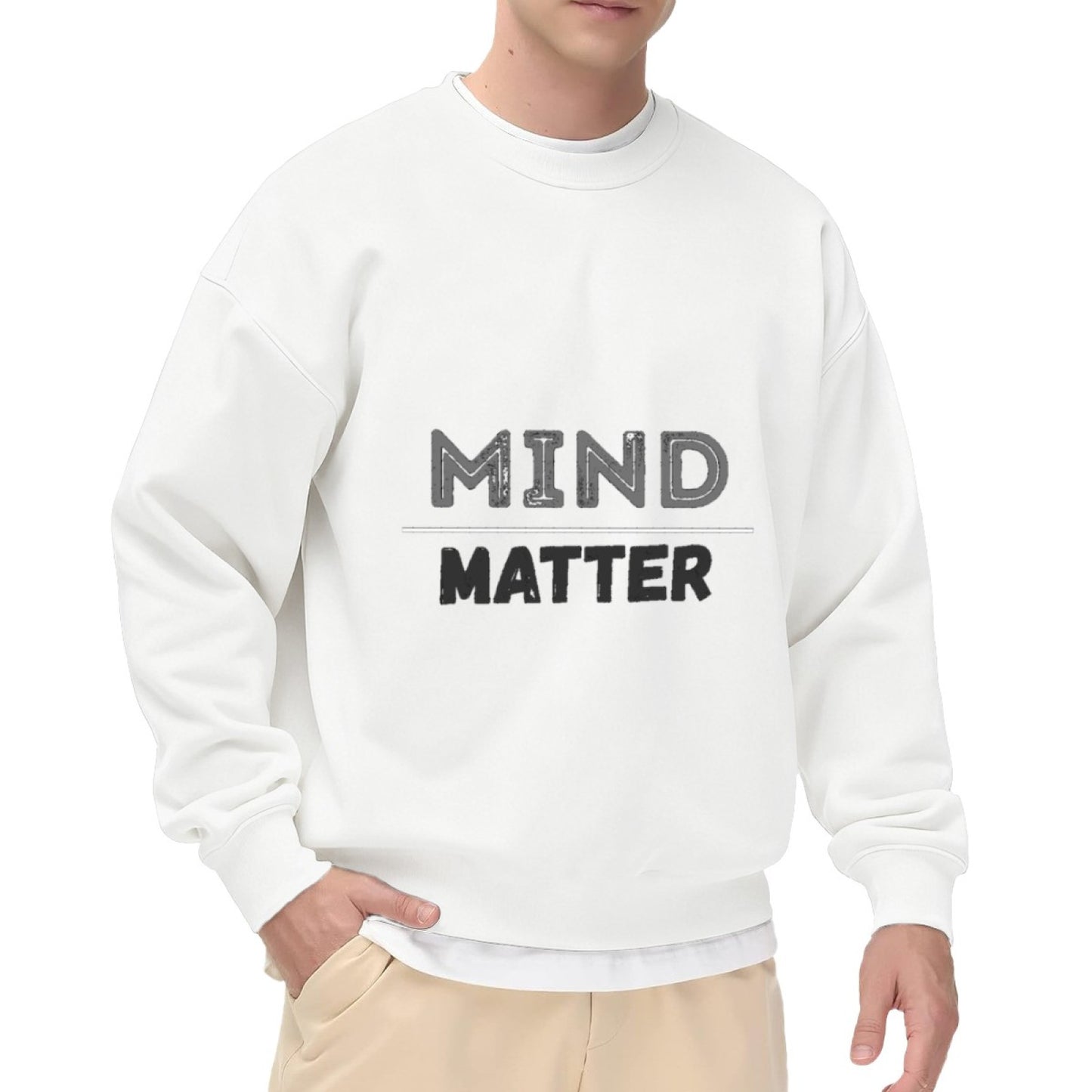 Mind Over Matter" Minimalist Graphic Black Sweatshirt